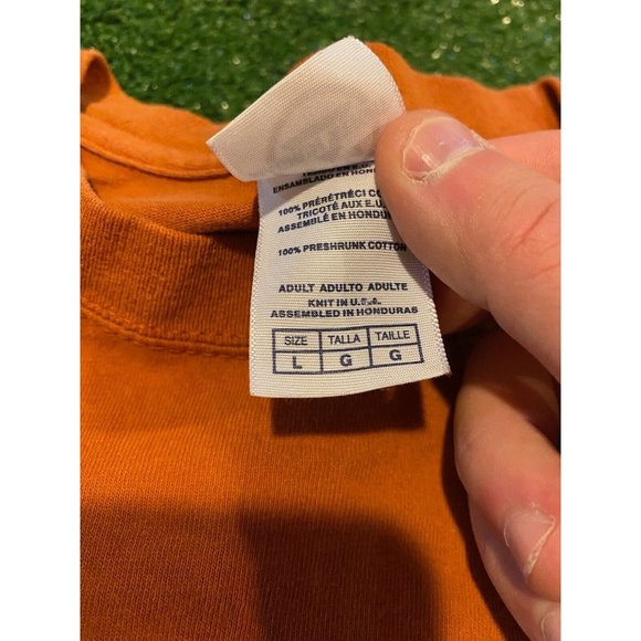Retro Y2K Texas UT Longhorns arch tackle twill t-shirt large orange Hook em - Picture 4 of 11